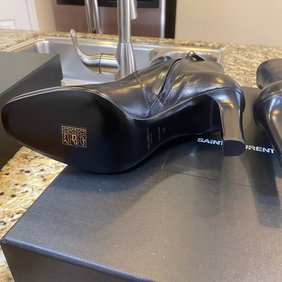 Brand New Black - Blu Bootie SAINT LAURENT - Picture 6 of 9